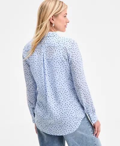 On 34th Women's Printed Silky Button-front Shirt, Exclusively At Macy's