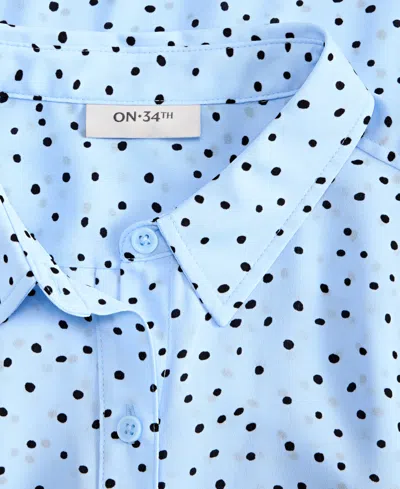On 34th Women's Printed Silky Button-front Shirt, Exclusively At Macy's