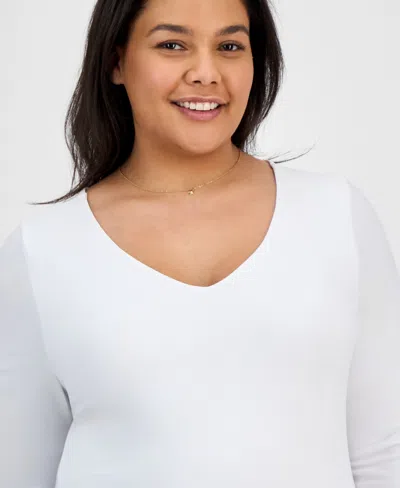 7th & Hudson Trendy Plus Size Double Layer V-neck Top