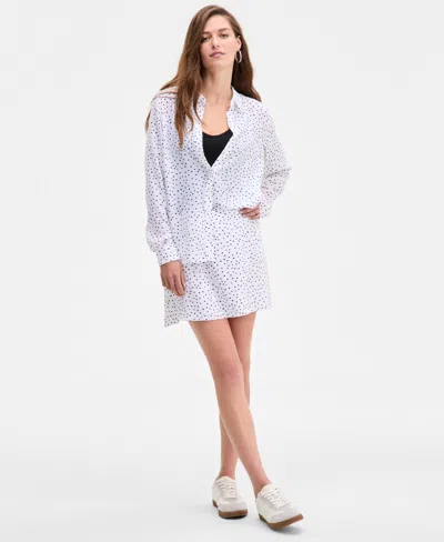 On 34th Women's Printed Silky Button-front Shirt, Exclusively At Macy's