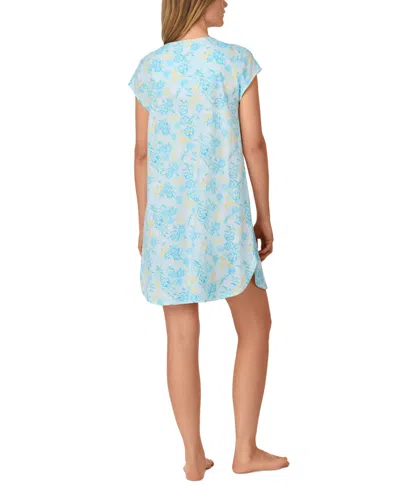 Eileen West Women's Short-sleeve Floral Sleepshirt In Blue