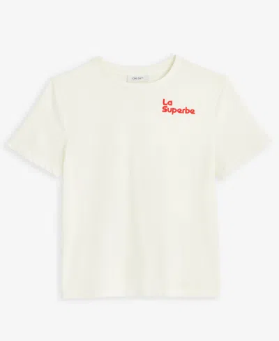 On 34th Women's Superbe Embellished Crewneck Tee, Exclusively At Macy's In White