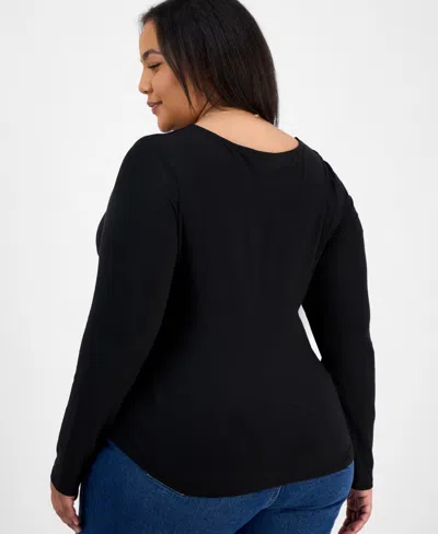 7th & Hudson Trendy Plus Size Double Layer V-neck Top