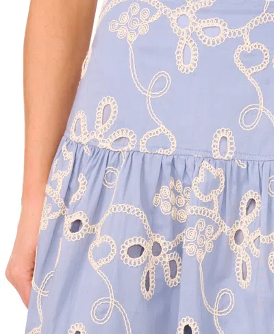 Cece Women's Eyelet-embroidered Wide-waist Midi Skirt