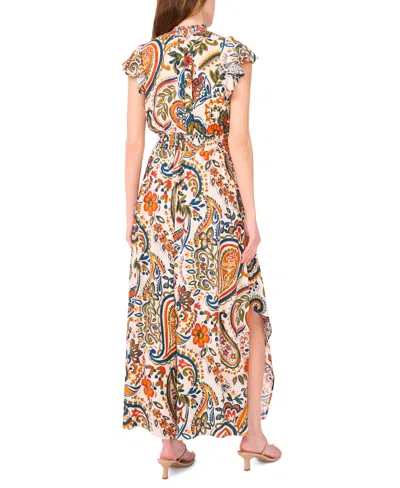 Msk Women's Mock-neck Wide-leg Jumpsuit In Multi