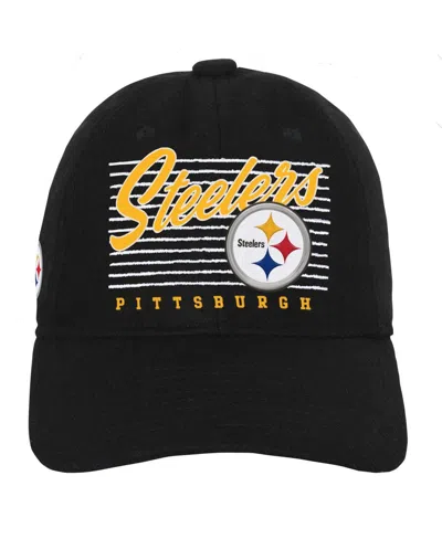 Outerstuff Big Boys And Girls Black Pittsburgh Steelers Retro Wooly Adjustable Hat In Black