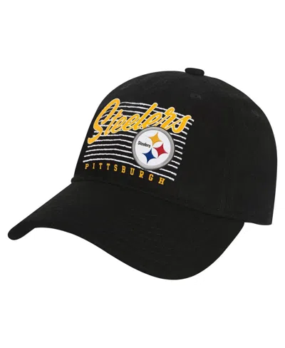 Outerstuff Big Boys And Girls Black Pittsburgh Steelers Retro Wooly Adjustable Hat In Black