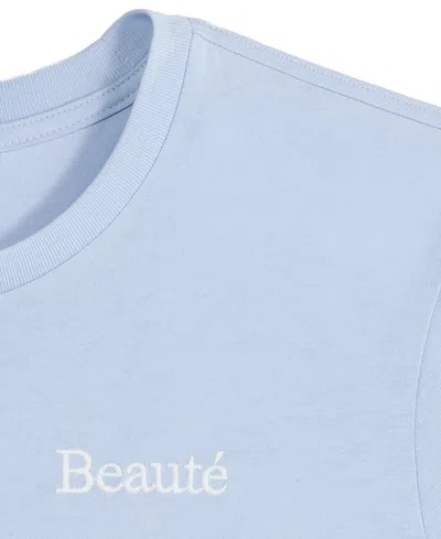 On 34th Women's Beaute Embellished Crewneck Tee, Exclusively At Macy's In Blue
