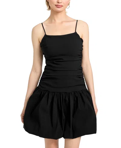 Guess Felicity Bubble Hem Fit & Flare Dress In Black