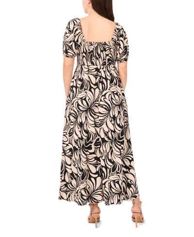 Msk Petite Square-neck Short-sleeve Maxi Dress
