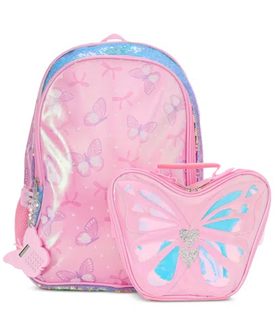 Inmocean Big Girls Butterfly Backpack, Keychain & Lunch Bag Set