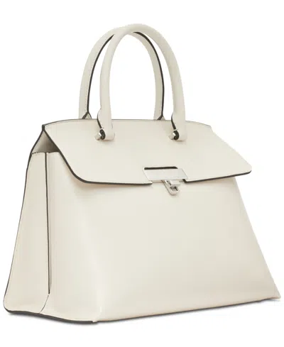 Calvin Klein Becky Turnlock Convertible Satchel In White