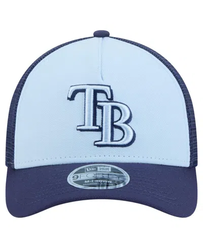 New Era Men's Light Blue/navy Tampa Bay Rays 2-tone Color Pack 9forty M-crown A-frame Adjustable Hat