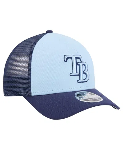 New Era Men's Light Blue/navy Tampa Bay Rays 2-tone Color Pack 9forty M-crown A-frame Adjustable Hat