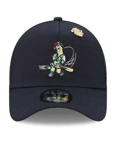 New Era Men's Navy Atlanta Braves 2025 Big League Chew A-frame 9forty Adjustable Trucker Hat