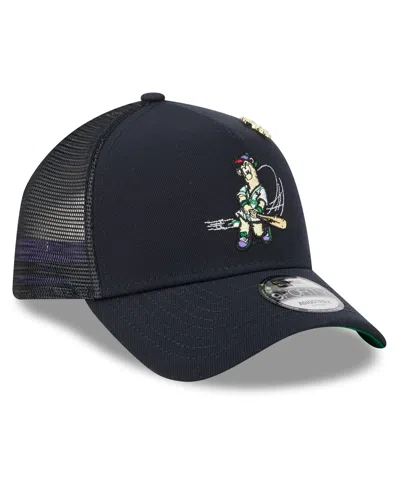 New Era Men's Navy Atlanta Braves 2025 Big League Chew A-frame 9forty Adjustable Trucker Hat