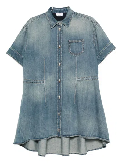 Alexander Mcqueen Shorts-leeved Denim Mini Dress