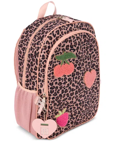 Inmocean Big Girls Cheetah And Patch Backpack, Keychain & Lunch Bag Set