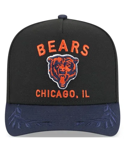New Era Big Boys And Girls Black/navy Chicago Bears 2025 Nfl Draft A-frame 9fifty Snapback Hat In Black