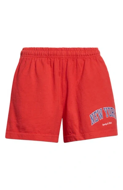 Sporty And Rich Sporty & Rich New York Ivy Disco Graphic Cotton Sweat Shorts