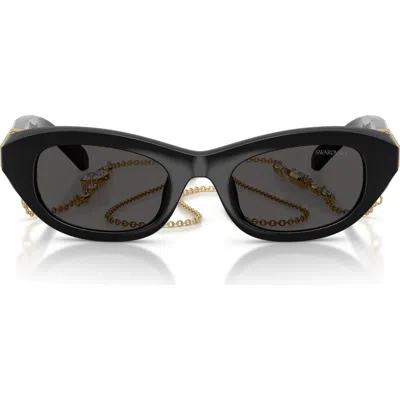 Swarovski 50mm Small Pillow Sunglasses With Chain