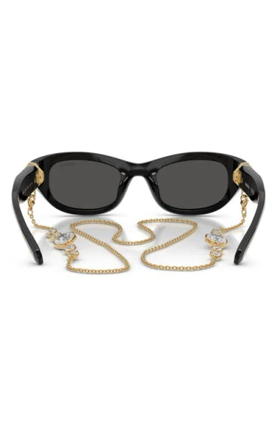Swarovski 50mm Small Pillow Sunglasses With Chain