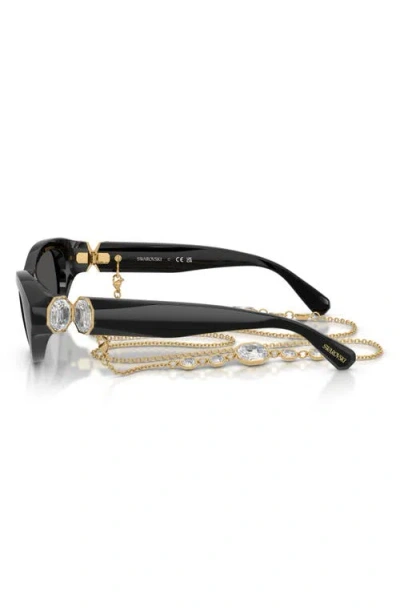 Swarovski 50mm Small Pillow Sunglasses With Chain