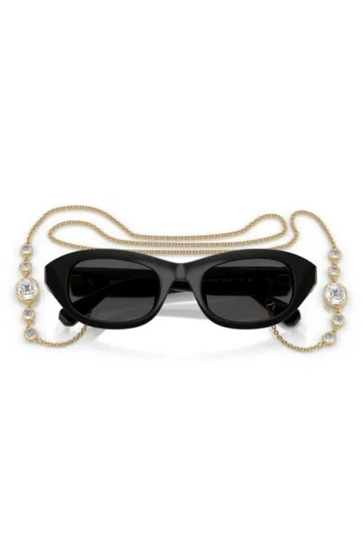 Swarovski 50mm Small Pillow Sunglasses With Chain