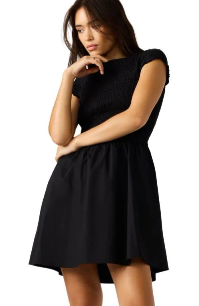 Steve Madden Sheffield Smocked Flare Minidress