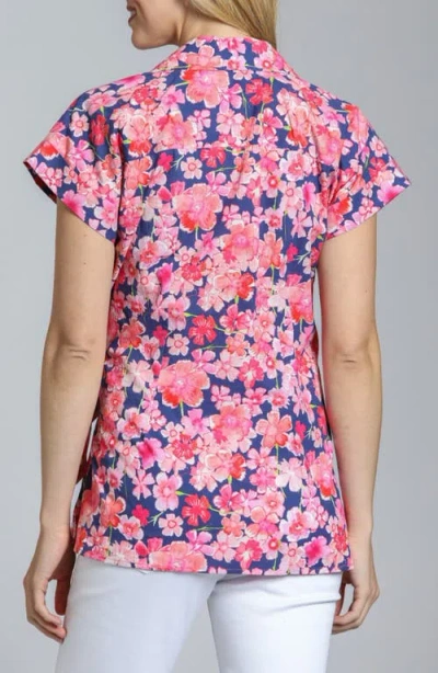 Apny Floral Side Tie Cotton Button-up Shirt