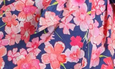 Apny Floral Side Tie Cotton Button-up Shirt