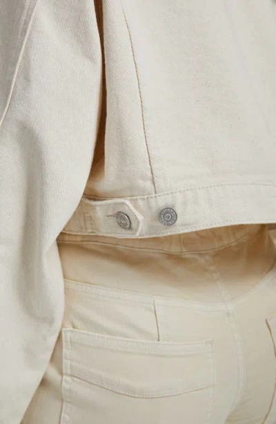Bayeas Crop Denim Trucker Jacket In Neutral