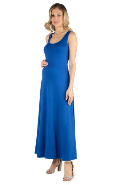 24seven Comfort Apparel Maternity Slim Fit A-line Sleeveless Maxi Dress