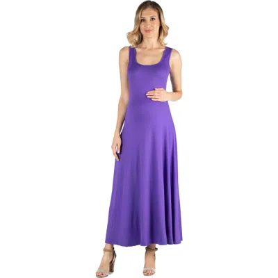 24seven Comfort Apparel Maternity Slim Fit A-line Sleeveless Maxi Dress