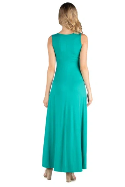 24seven Comfort Apparel Maternity Slim Fit A-line Sleeveless Maxi Dress