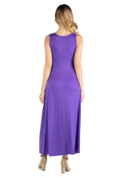 24seven Comfort Apparel Maternity Slim Fit A-line Sleeveless Maxi Dress