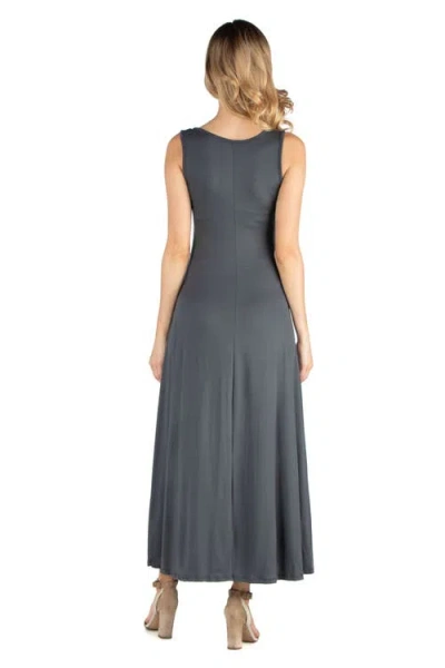24seven Comfort Apparel Maternity Slim Fit A-line Sleeveless Maxi Dress
