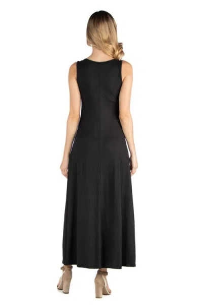 24seven Comfort Apparel Maternity Slim Fit A-line Sleeveless Maxi Dress