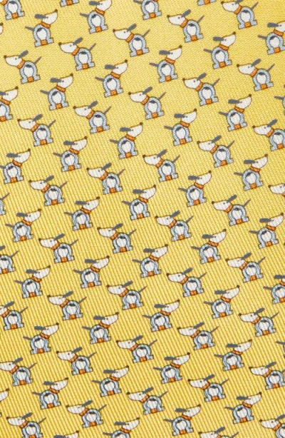 Ferragamo Oreste Dog Gancini Print Silk Tie