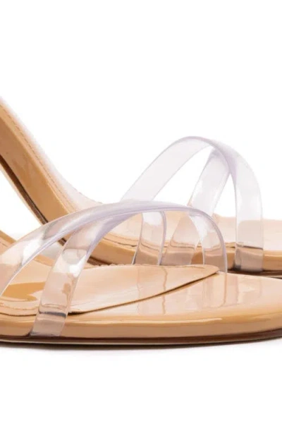 Larroude Larroudé Annie Sandal In Tan Leather And Vinyl