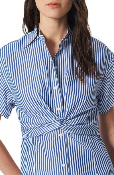 Rag & Bone Gretchen Stripe Poplin Shirtdress In Blue