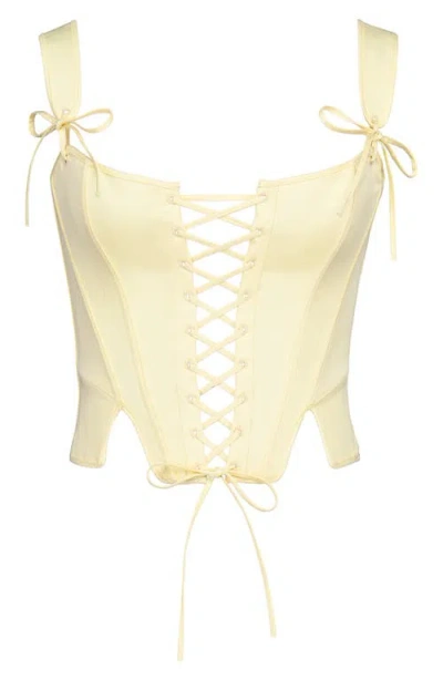 House Of Cb Callie Reversible Stretch Pima Cotton Corset Top In Neutral