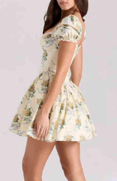 House Of Cb Rosie Puff Sleeve Stretch Cotton Mini Sundress