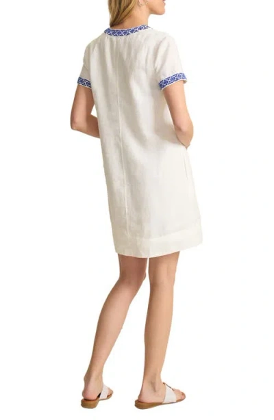 Tommy Bahama Two Palms Embroidered Detail Shift Minidress In White