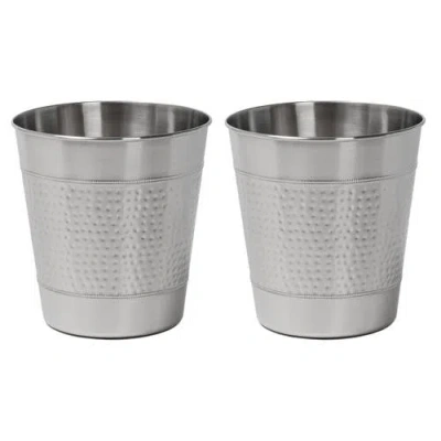 Happimess Riley Modern Classic Hammered Steel Accent 2 Gal Waste Bin In Metallic