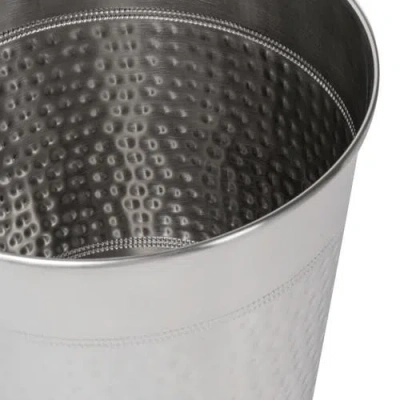 Happimess Riley Modern Classic Hammered Steel Accent 2 Gal Waste Bin In Metallic