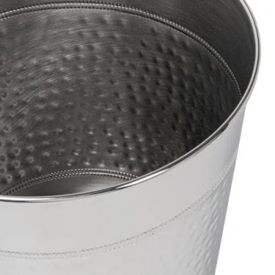 Happimess Riley Modern Classic Hammered Steel Accent 2 Gal Waste Bin In Metallic