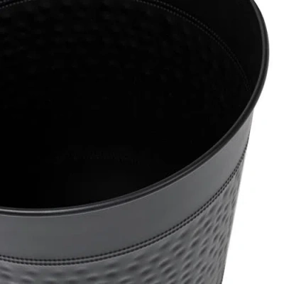 Happimess Riley Modern Classic Hammered Steel Accent 2 Gal Waste Bin In Black