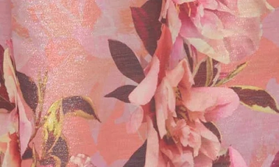 Aidan Mattox Strapless Floral-print Shimmer Gown
