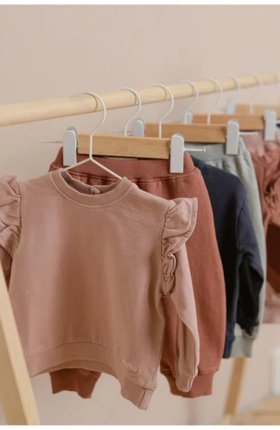 Pehr Organic Cotton French Terry Ruffle Sweatshirt In Pink